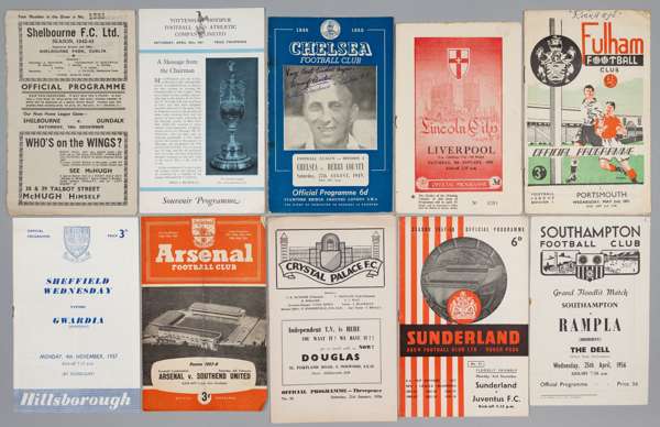 Football programme selection, 1950s,
 including good selection of clubs noted Port Vale Cup run to Semi-final 1953-54 (5); Chelsea v International tea