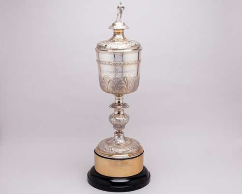 The original Littlewoods League Cup trophy 1986-1990 that was presented to the winning teams