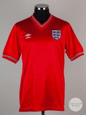 Viv Anderson red No.2 England v. Sweden match issued short-sleeved shirt, 1986