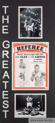 Referee Magazine of world heavyweight title fight of Cassius Clay v Sonny Liston 
 signed by Muhammad Ali aka Cassius Clay on the front cover authenti