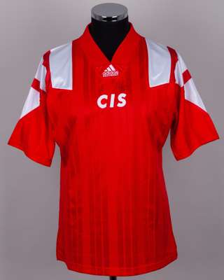 Anderi Kanchelskis autographed red CIS Replica short-sleeved shirt