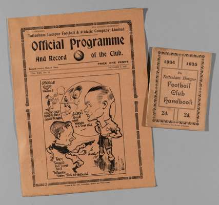Tottenham Hotspur v Manchester United programme 9th October 1937,
 and Tottenham Hotspur handbook season 1934-35 (2)