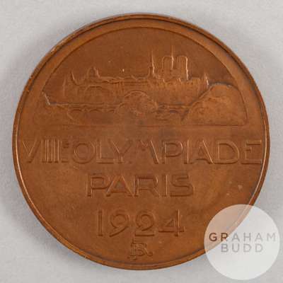 1924 Paris Olympic Games bronze participation medal, designed by Raoul Bernard