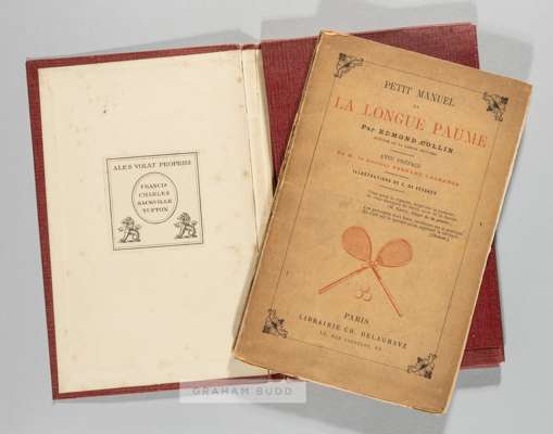 “Petit Manuel de La Longue Paume” by Edmond Collin,
 brochure published in Paris,1891, 17 illustrations by C. de Seegner, 84-page with illustrated car