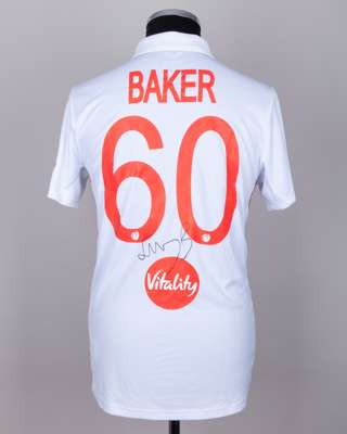 Sonny Baker No.60 England v. New Zealand match issued, signed Red For Ruth shirt