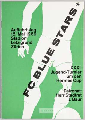 Rare official programme from the FC Blue Stars Youth Tournament featuring Manchester United, held in Zurich, 19th May 1969,
 16-page programme with gr