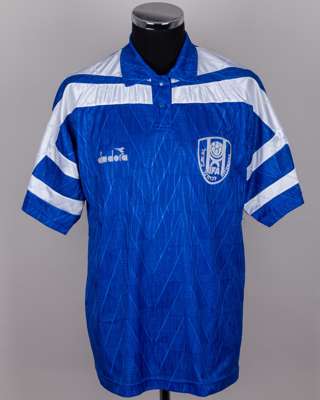 Blue and white No.6 Israel short-sleeved shirt, 1993