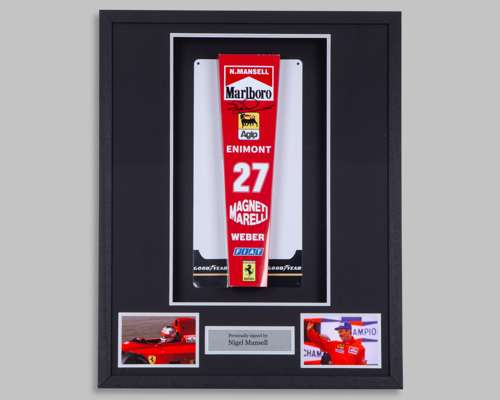 Nigel Mansell Signed Ferrari Nose Cone Model Display