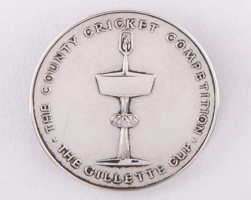 Dickie Bird silver county cricket Gillette Cup Final umpire medal, 1978