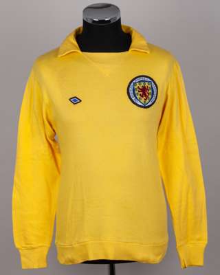 David Harvey yellow No.1 Scotland v. Northern Ireland match worn goalkeepers shirt