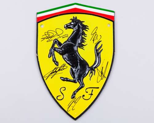 Ferrari Signed Metal Badge