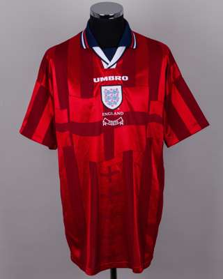 Red No.11 England Youth short-sleeved shirt, 1990s