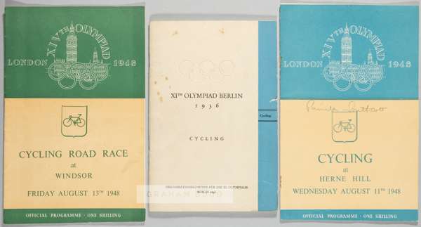 Berlin 1936 Olympic Games Cycling general rules and regulations booklet,
 38-page with cover embossed with the Olympic rings, featuring general rules 