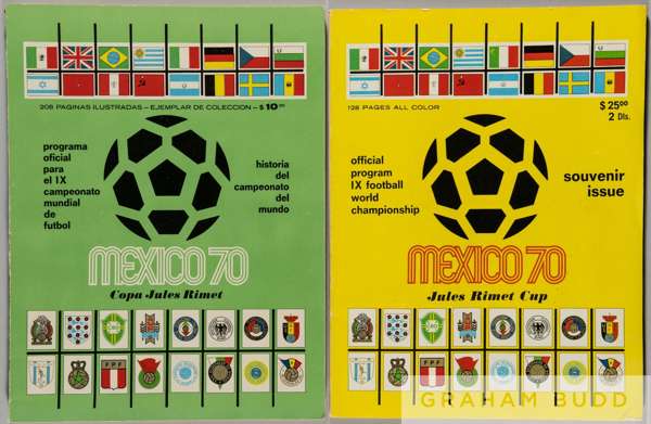 World Cup Mexico 1970 two programmes issued for World Cup