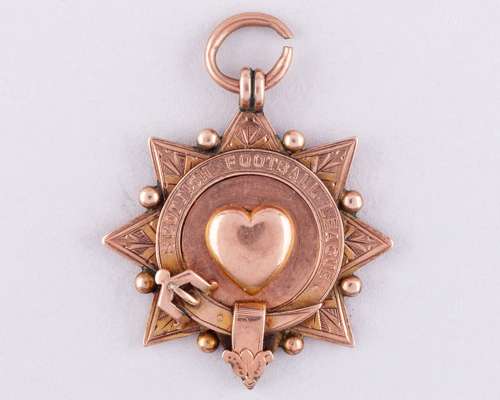9ct gold Heart of Midlothian Football League medal