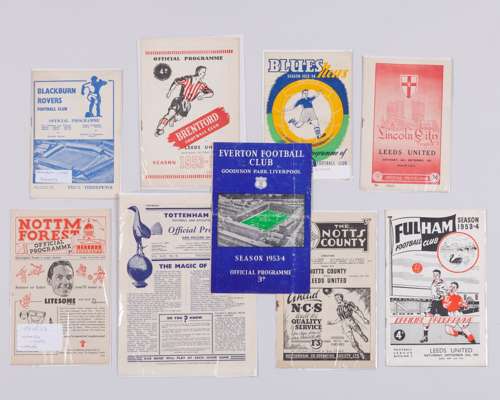 Nine Leeds United away match programmes 1953-54
