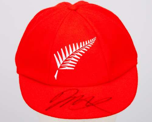 Daryl Mitchell red New Zealand Red For Ruth match worn signed cap