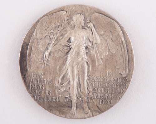 A London 1908 Olympic Games participant's medal, designed by Bertram Mackennal