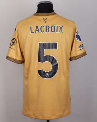 Maxence Lacroix No.5 Crystal Palace v. Brighton (Away) match worn shirt