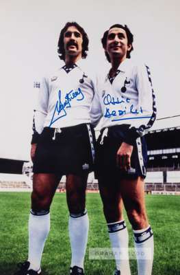 FOOTBALL - Tottenham Hotspur Ossie Ardiles & Ricky Villa plus Jimmy Greaves. Pair of large 16 by 12in. signed display photographs, (2) 

World Cup win