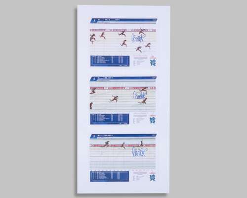 Jessica Ennis Hill - 2012 Olympic Games three signed photo finish photographs