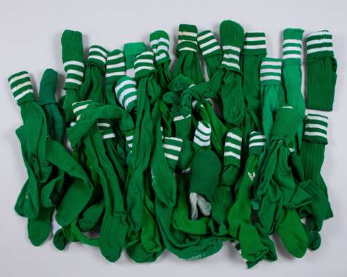 Pat Jennings thirty pairs of green and white socks