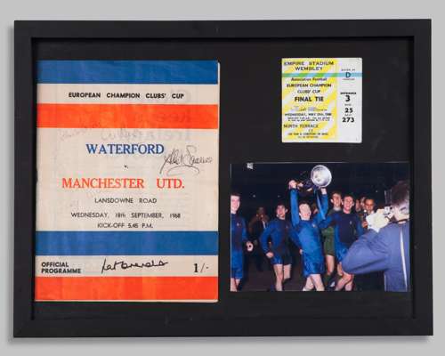 European Champion Clubs' Cup Waterford v. Manchester United autographed programme, 1968