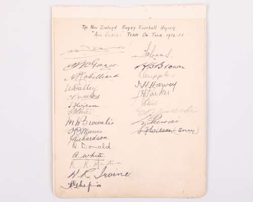 New Zealand Invincibles - page of 24 autographs from the 1924-25 touring side