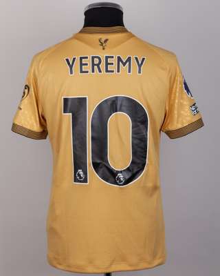 Yéremy Pino No.10 Crystal Palace v. Brighton (Away) match worn shirt