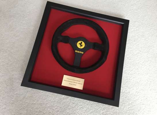 Ferrari 156/85 Momo steering wheel 1986,  

This is an unused bespoke steering wheel by MOMO of Italy of the design used by Stefan Johansson and the l