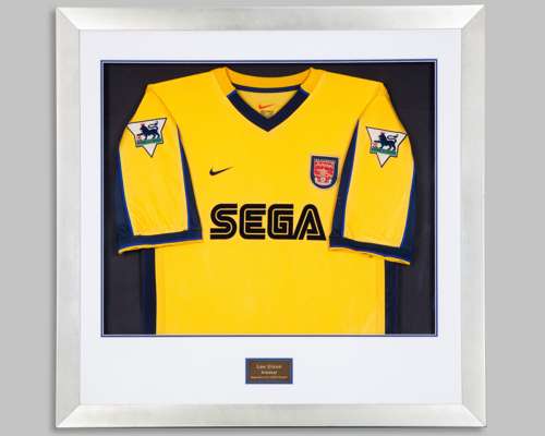 Lee Dixon yellow and blue Arsenal short-sleeved shirt, 2000-01