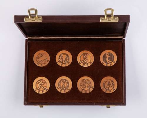 Tony Dunne a commemorate set of UEFA Cup medals