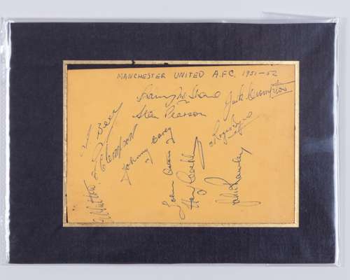 A page of Manchester United autographs 1951-52