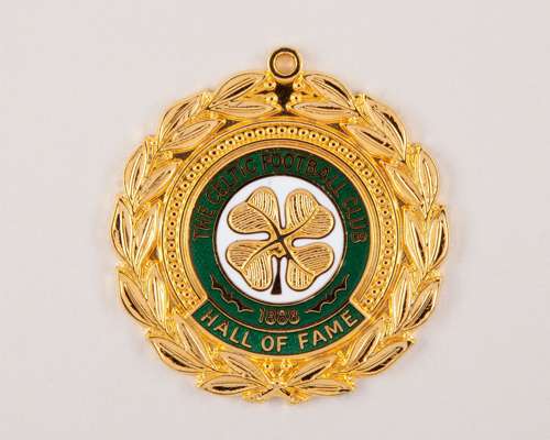 John Hughes yellow-metal and enamel hall of fame medal