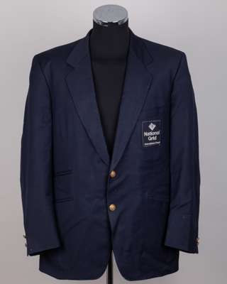 Dickie Bird worn official National Grid International Panel Cricket single-breasted blazer