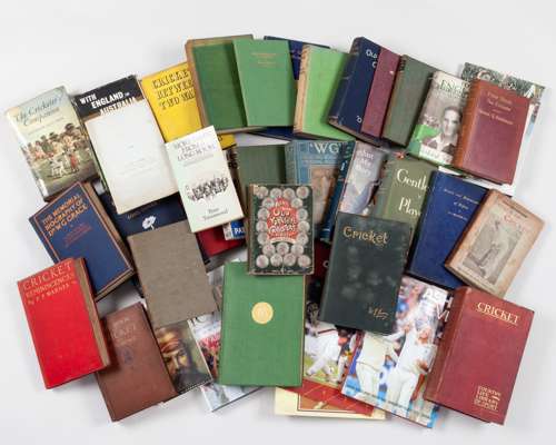 A collection of 42 cricket books