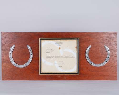 Racing plates worn in 1986 Royal Hunt Cup by the 1st Patriach and the 2nd Siyah Kalem