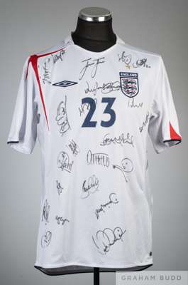 Darius Vassel squad-signed white England 2006 World Cup no.23 home jersey