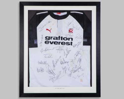 Mark Regan white World 15 v. South Africa autographed short-sleeved rugby shirt, 2006