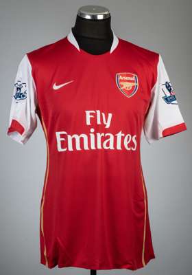Cesc Fabregas red Arsenal no.4 jersey v Tottenham Hotspur, played at White Hart Lane, 15th September 2007,
 Nike, short-sleeved with BARCLAYS PREMIER 
