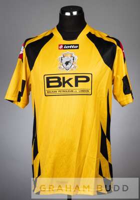 Srdjan Luchin orange and black FC Timisoara no.4 home jersey v Manchester United in the UEFA Europa League play-off second leg at City of Manchester S