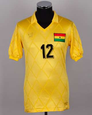 Yellow No.12 Ghana short-sleeved shirt, c.1991