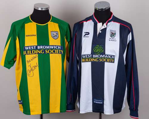 Blue and white No.2 West Bromwich Albion long-sleeved shirt, 2002-04