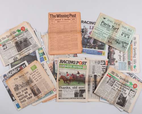 Horse racing books, racecards and souvenir newspapers also greyhound racing content