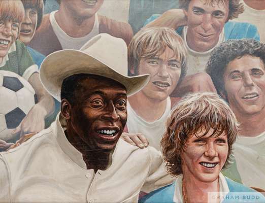 An original painting by artist Roy Lee Ward (American, 1941-2015) owned by Pelé. 
 Roy Lee Ward, a native of the U.S. state of Texas, is well-known fo