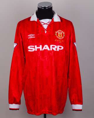 Paul Ince red No.8 Manchester United v. Chelsea F.A.Cup Final long-sleeved shirt, 1994