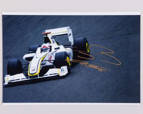 Jenson Button 2009 Brawn GP Signed A4 Photo