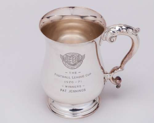 Pat Jennings a silver-plated Tottenham Hotspur Football League Cup Winners tankard, 1971