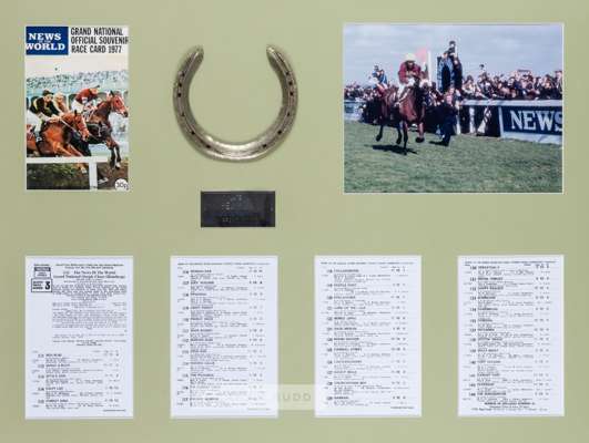 Racing plate worn by Red Rum when winning his record third Grand National in 1977,  

fully authenticated by the triple Grand National winner’s traine
