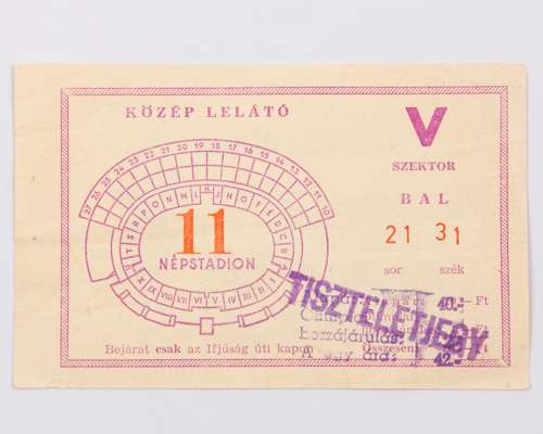 Ferencvaros v. Leeds United European Cup, 2nd leg match ticket, 26th November 1969